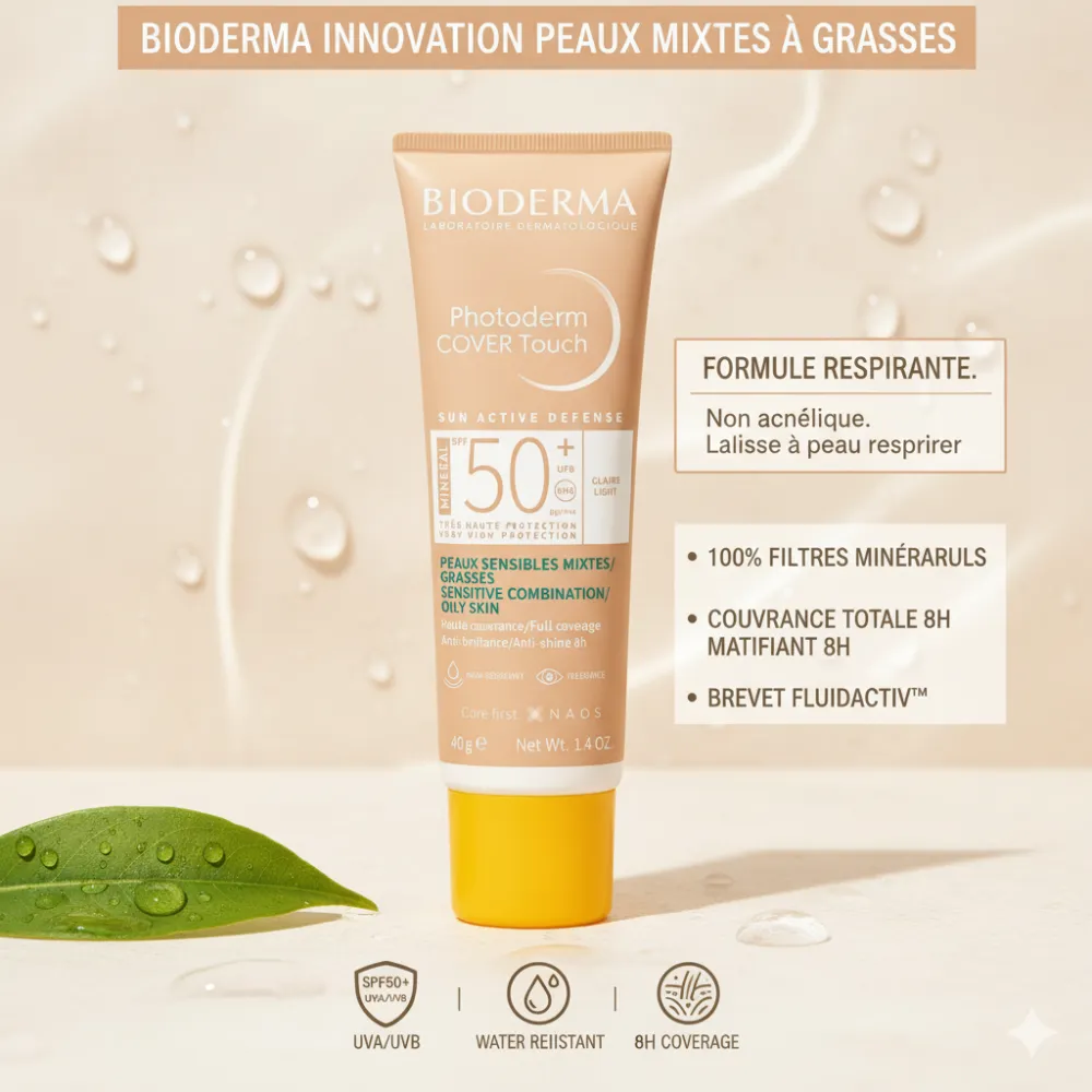 BIODERMA PHOTODERM COVER TOUCH MINERAL SPF50+ TRES CLAIRE