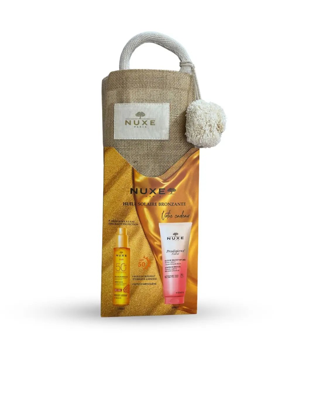 NUXE Sun Sac Huile Bronzante SPF50 150ML + Prodigieux Floral Gelée de Douche 200ML OFFERTE
