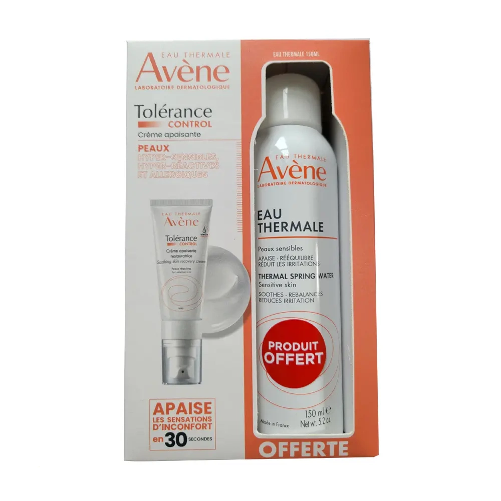 AVENE COFFRET TOLERANCE CONTROL Creme +EAU THERMALE 150ML OFFERTE