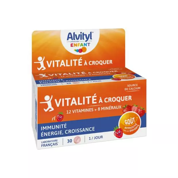 ALVITYL Vitalité à Croquer Gout Fraise 30 Comprimes
