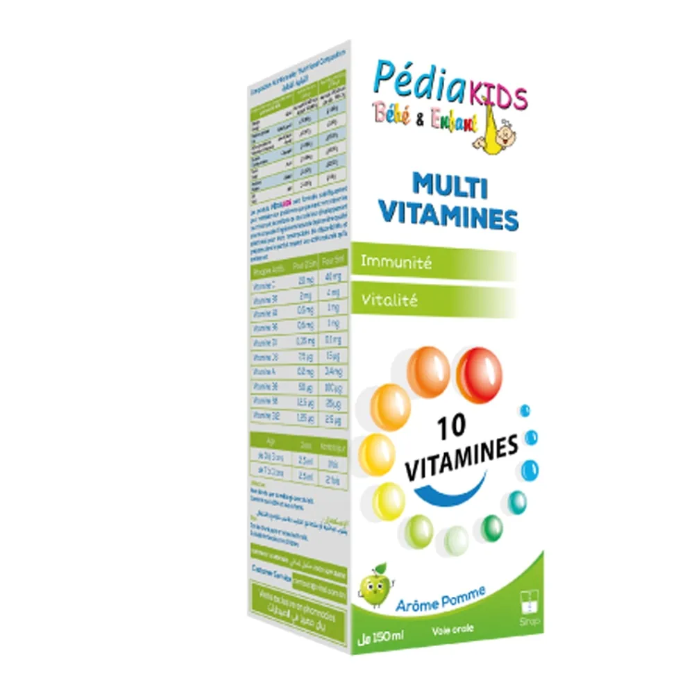 PEDIAKIDS MULTI VITAMINES 150ML - POMME