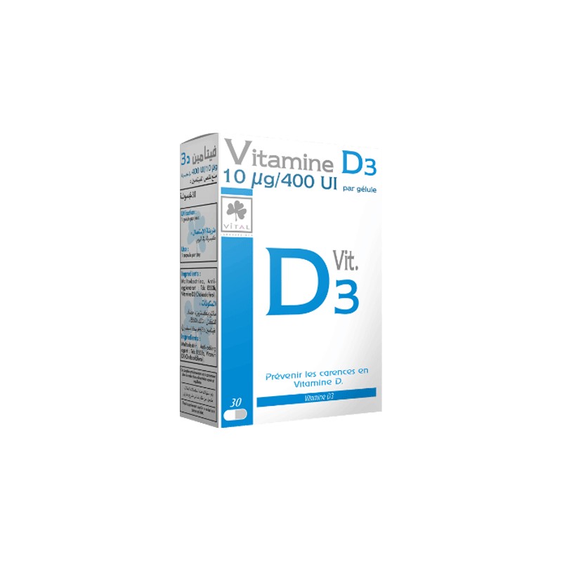 VITAL VITAMINE D3 30 Gelules