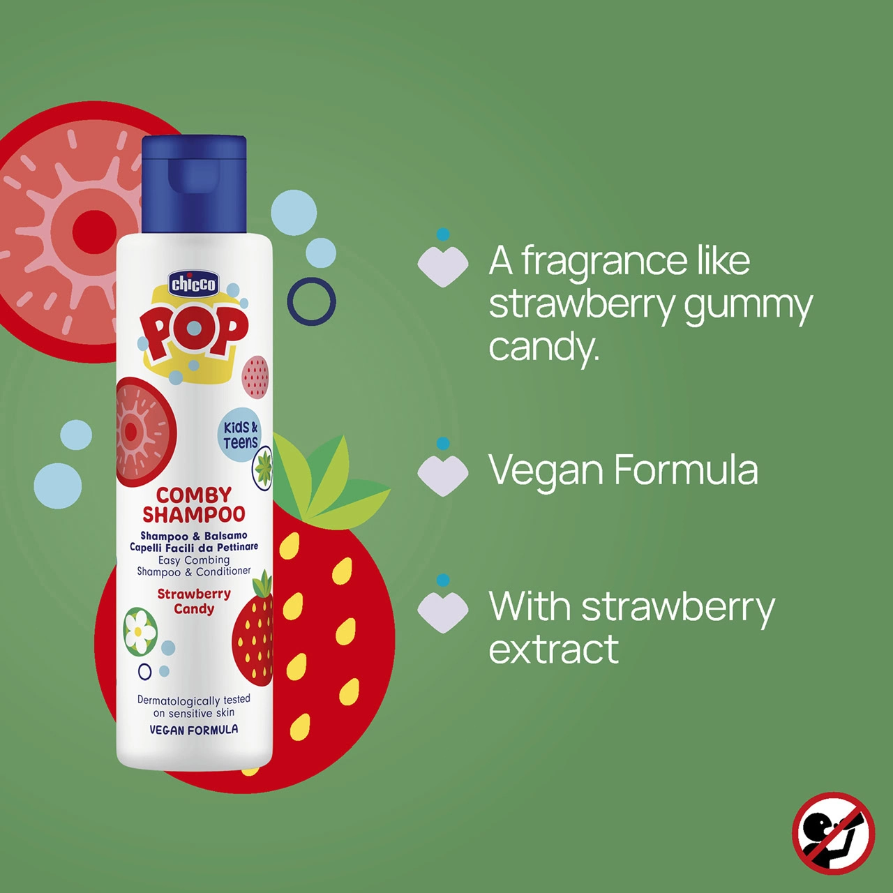CHICCO KIDS & TEENS POP Shampoing et Apres Shampoing Bonbon a la Fraise 250ML - 2