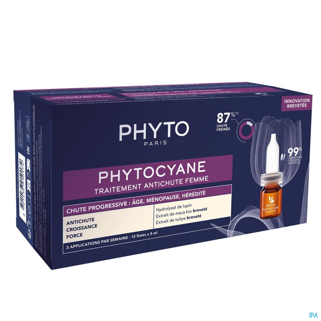 PHYTO PHYTOCYANE TRAITEMENT ANTICHUTE PROGRESSIVE FEMME 12X5ML